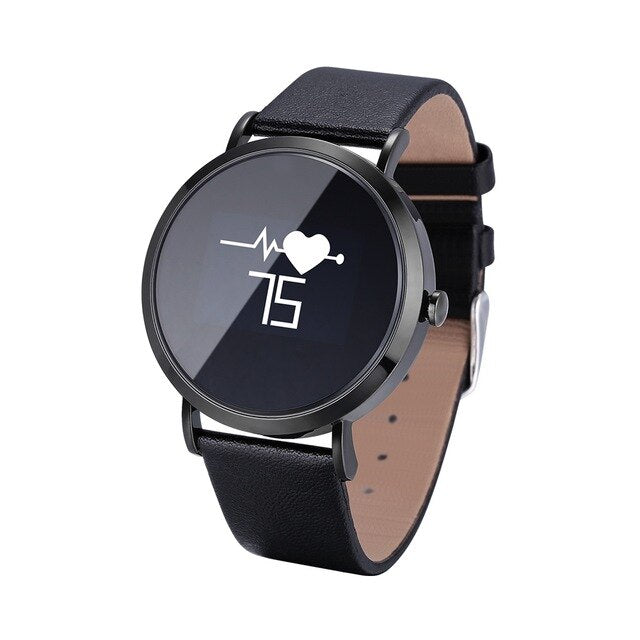 Silver Leather Classic Smart Watch
