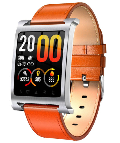 Leather Orange Smart Watch